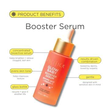 Pacifica Beauty, Glow Baby Booster Serum For Face, Vitamin C and Glycolic Acid, Brightens and Suppor...