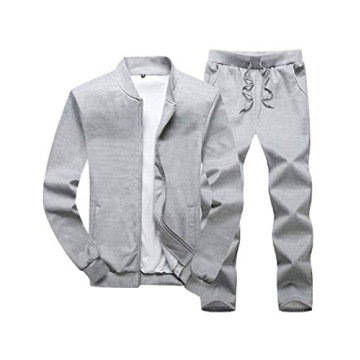 Lavnis Men's Gray Athletic Tracksuit Set for Running & Jogging