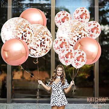 Elegant Jumbo 36 Inch Confetti Balloons - Rose Gold for Stunning Celebrations