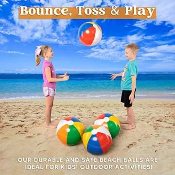 JOYIN Beach Balls 4-Pack - Inflatable Summer Fun