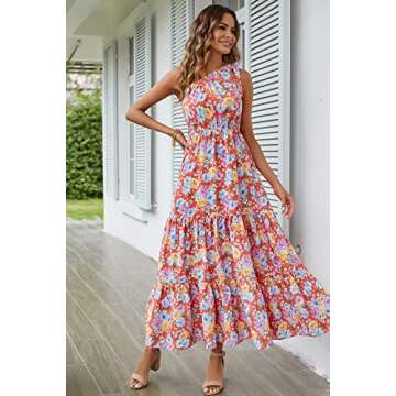 PRETTYGARDEN Summer Floral One-Shoulder Maxi Dress