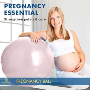 ProBody Pilates Pregnancy Ball - Yoga Ball for Pregnancy with Book, Prenatal, Labor & Postnatal Mate...