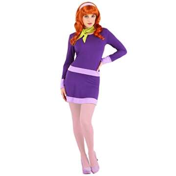 Scooby Doo Daphne Costume for Women, Scooby-Doo Character Purple Dress Outfit for Cosplay & Hallowee...