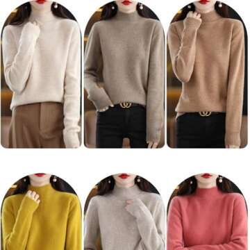 Zlimpty Blueorxy Cashmere Sweaters for Women - Elegant Long Sleeve Pullover in Blue