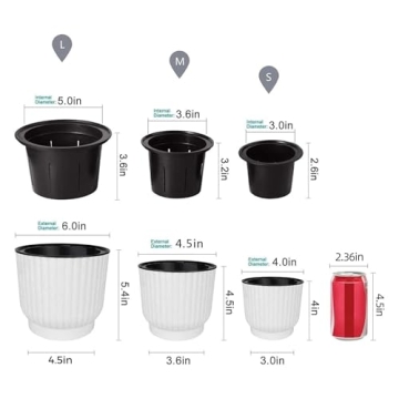 T4U Self-Watering Pots for Indoor Plants 6 Pack