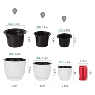 T4U Self-Watering Pots for Indoor Plants 6 Pack
