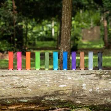 Funn Holeshot Mountain Bike Grips with Single Lock On Clamp, Lightweight and Ergonomic Bike Handle Grips with 22 mm Inner Diameter, Hardened End Bicycle Handlebar Grips for MTB/BMX (Orange)