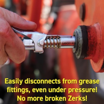 LockNLube Grease Coupler locks on. Easy greasing tool.