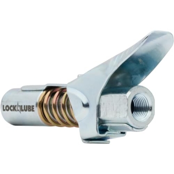 LockNLube Grease Coupler locks on. Easy greasing tool.