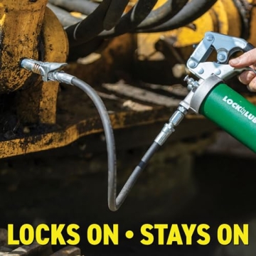 LockNLube Grease Coupler locks on. Easy greasing tool.