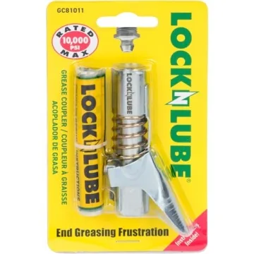 LockNLube Grease Coupler locks on. Easy greasing tool.