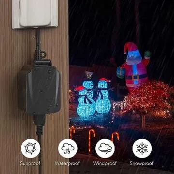 BN-LINK 24-Hour Mechanical Outdoor Light Timer, Outdoor Timer Waterproof, 1 Grounded Timer Outlet for Home and Garden, 15A 1/2HP, Heavy Duty