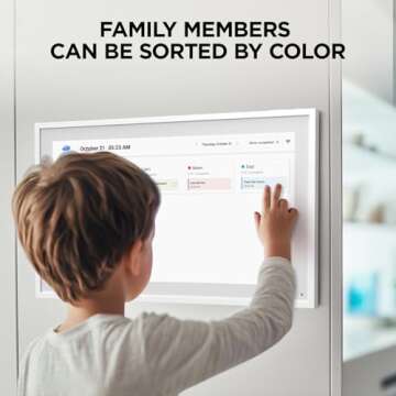MEZED Calender 15.6" HD Digital Calender, Chore Chart,Smart Touchscreen Interactive Display for Family Schedules -Built-in Digital Picture Frame Function(15.6" white)