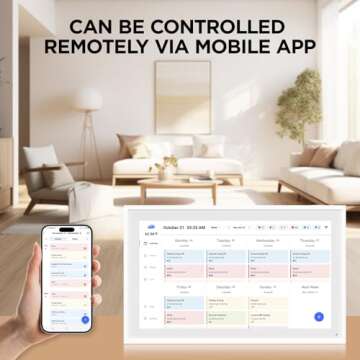 MEZED Calender 15.6" HD Digital Calender, Chore Chart,Smart Touchscreen Interactive Display for Family Schedules -Built-in Digital Picture Frame Function(15.6" white)