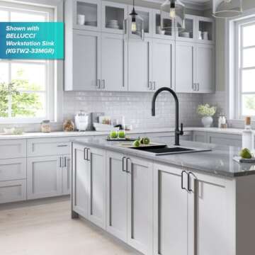 Kraus KPF-2821MB Oletto High-Arc Single Handle Pull-Down Kitchen Faucet, 21 Inch, Matte Black