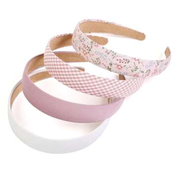 Headbands for Women Trendy Pink Headbands for Women’s Hair Non Slip 1 inch Wide Cute Headbands for...
