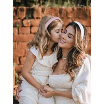 Headbands for Women Trendy Pink Headbands for Women’s Hair Non Slip 1 inch Wide Cute Headbands for Girls, Floral Thick Head Bands Elastic Hair Bands for Women Hair Fashion Hair Accessories 4PCS