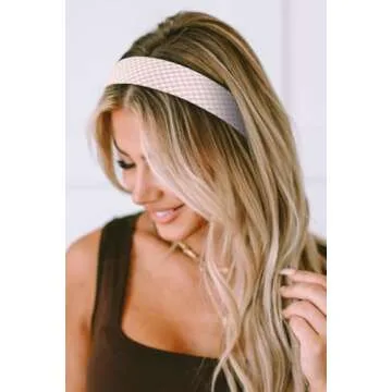 Headbands for Women Trendy Pink Headbands for Women’s Hair Non Slip 1 inch Wide Cute Headbands for Girls, Floral Thick Head Bands Elastic Hair Bands for Women Hair Fashion Hair Accessories 4PCS