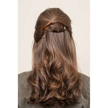 ATODEN Flat Claw Clips Barrettes for Women - Alligator Hair Clips (3 Pcs), Duck Billed Clips for Thin & Medium Hair Styling, Jaw Clamps