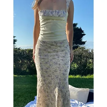 Women 2 Piece Vintage Bodycon Midi Skirt Set for Parties