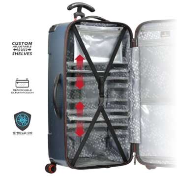 Traveler's Choice Maxporter II Hardside Polycarbonate Suitcase with Spinner Wheels, Carbon Gray, 30" Trunk Luggage