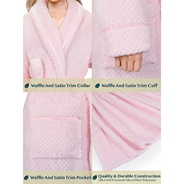 PAVILIA Plush Fleece Robe - Cozy Women's Bathrobe