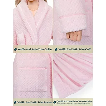 PAVILIA Plush Fleece Robe - Cozy Women's Bathrobe