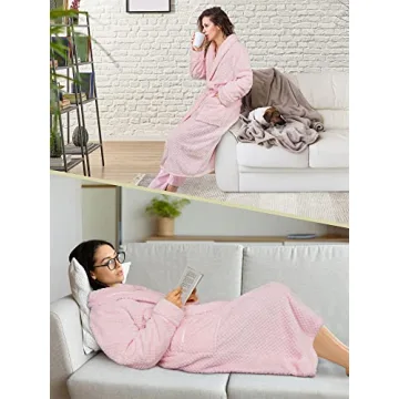PAVILIA Plush Fleece Robe - Cozy Women's Bathrobe