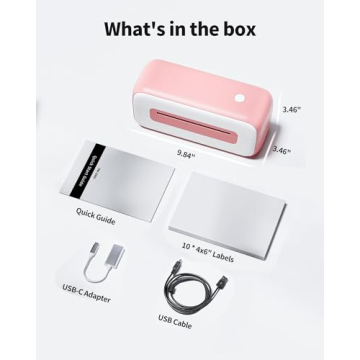 Compact 4x6 Pink Thermal Label Printer for Shipping