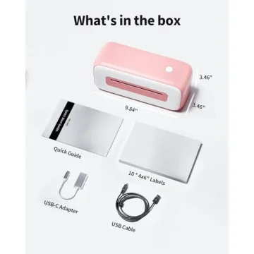 Compact 4x6 Pink Thermal Label Printer for Shipping
