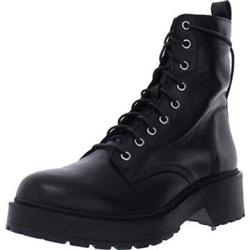 Steve Madden Women's Tornado Combat Boot - Stylish Black Leather with Functional Features