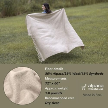Superfine Alpaca Wool Throw Blanket - Cozy Luxury & Softness