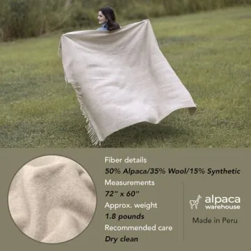 Superfine Alpaca Wool Throw Blanket - Cozy Luxury & Softness