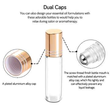 PrettyCare Essential Oil Roller Bottles - 12 Pack for Perfect Blends