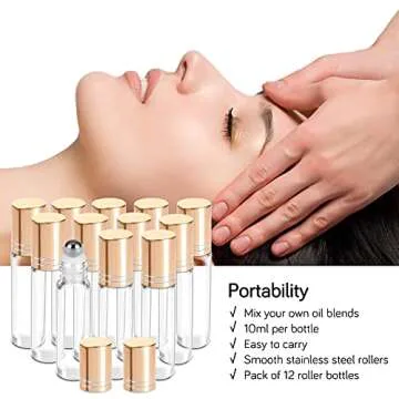 PrettyCare Essential Oil Roller Bottles - 12 Pack for Perfect Blends