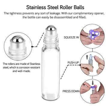 PrettyCare Essential Oil Roller Bottles - 12 Pack for Perfect Blends