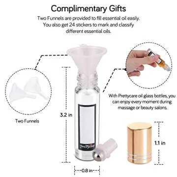 PrettyCare Essential Oil Roller Bottles - 12 Pack for Perfect Blends