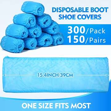 Zhanmai 300 Pack Disposable Boot Shoe Covers Non Slip Disposable Large Foot Booties for Shoe Covers ...