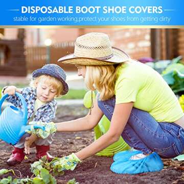Zhanmai 300 Pack Disposable Boot Shoe Covers Non Slip Disposable Large Foot Booties for Shoe Covers for Indoors Contractors Floor and Carpet Protectors, One Size Fits Most(Blue)