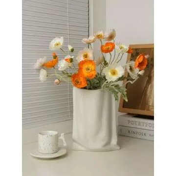 Unique Handmade Ceramic Fold Paper Bag Vase