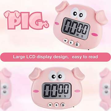 Weewooday Cute Cartoon Digital Kitchen Timers - Fun Time Management
