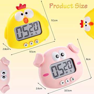 Cute Cartoon Animal Kitchen Timers for Kids and Adults