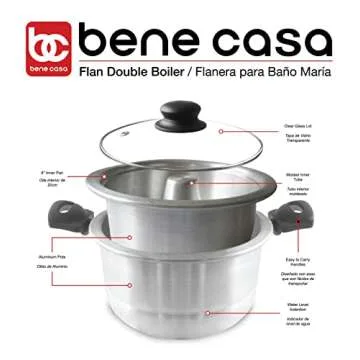 Bene Casa Flan Mold Double Boiler - 1.6 Liter Aluminum