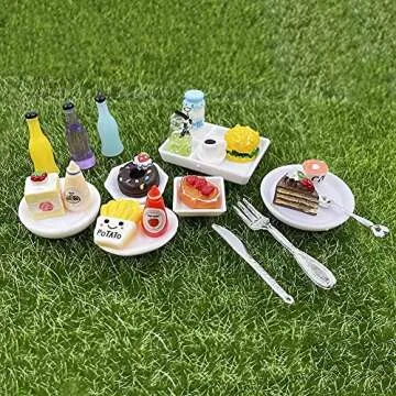 HKLMRO Miniature Food Set 150Pcs Dollhouse Accessories