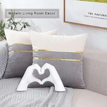 MOYI White Decor for Living Room Bedroom Bookshelf Coffee Table, Love Finger Aesthetic Statues Boho ...