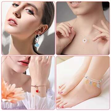 Mckanti 150PCS Bracelet Charms, Silver Bracelet Gold Plated Enamel Charms Pendants for Necklace Brac...