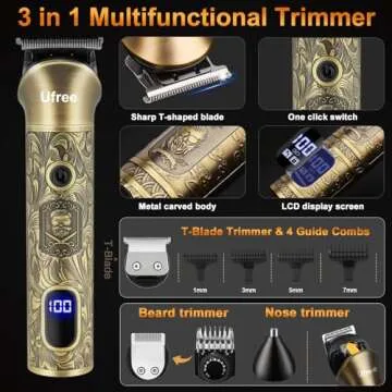Ufree 3-in-1 Hair Clippers & Beard Trimmer Set for Men