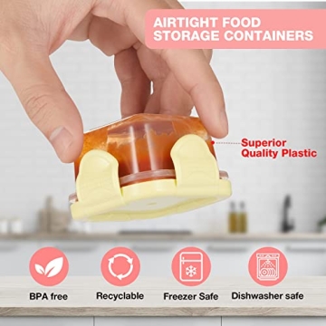 MFacoy 6 Pack Salad Dressing Containers - Leak Proof & Reusable