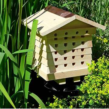 Wildlife World Interactive Wooden Bee House - Pollinator Bee Management System