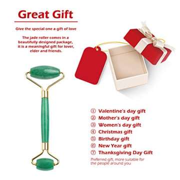 Deciniee Jade Roller for Face, Provide Relaxion for Women, Anti Aging Gua Sha Scraping Tools, 100% Real Natural Nephrite Jade, Doing Face & Body Masage at Home